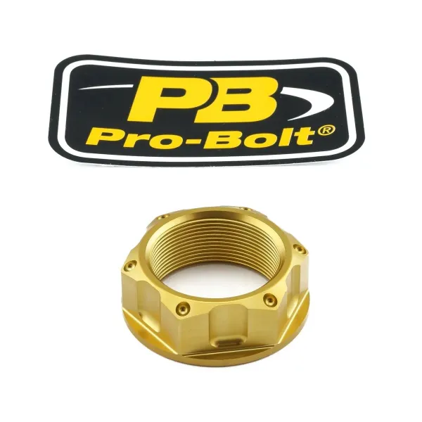 Aluminum/Titanium Open Flanged Top Yoke Nuts – Gold
