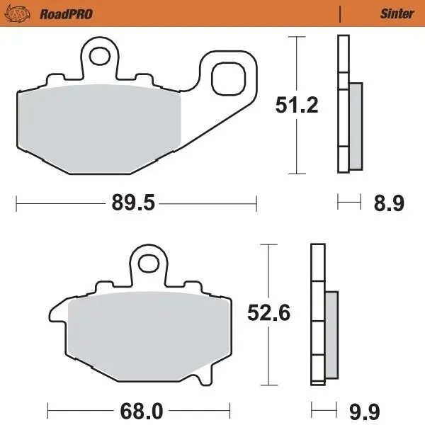 Moto-Master Road Brake Pads – Rear Pad (Sinter Compound)