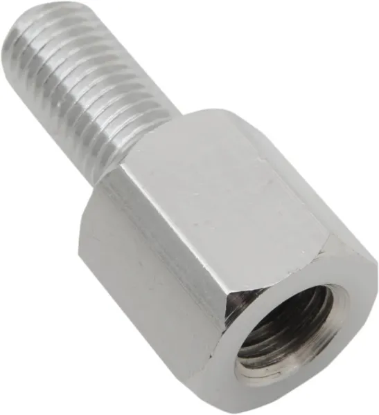 Universal Mirror Adapters and Risers – Risers - Chrome; Male Thread: 10 mm; Female Thread: 10 mm