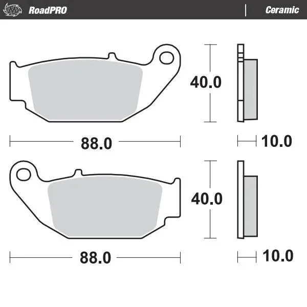 Moto-Master Road Brake Pads – Rear Pad (Ceramic Compound)