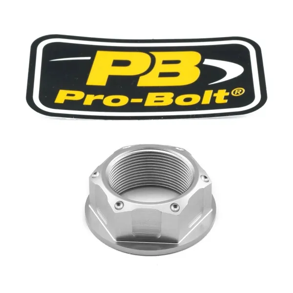 Aluminum/Titanium Open Flanged Top Yoke Nuts – Silver