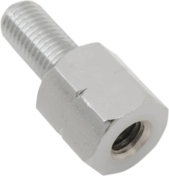 Universal Mirror Adapters and Risers – Adapters - Chrome; Male Thread: 10 mm; Female Thread: 8 mm L/H