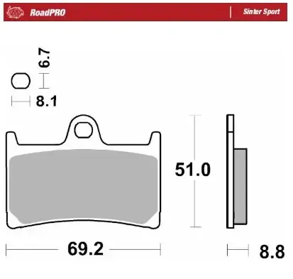 Moto-Master Road Brake Pads – Front Pad (Sinter Sport Compound)