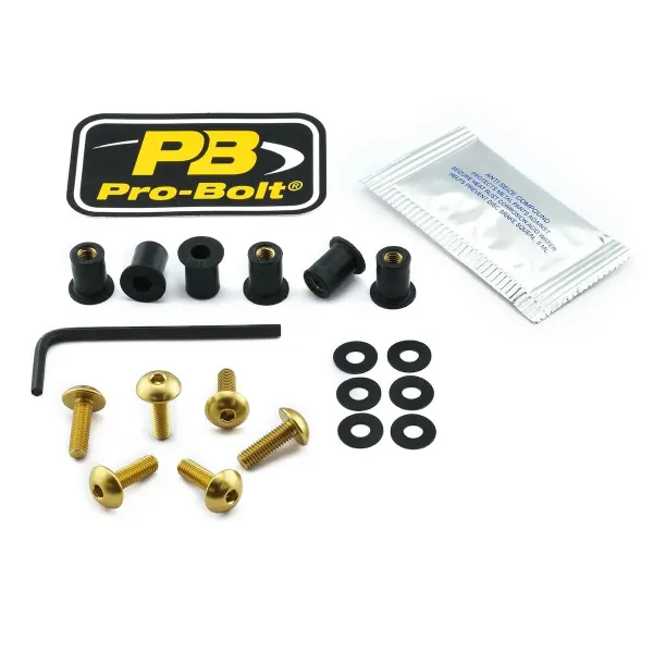 Aluminum Windshield Bolt Kits – Gold