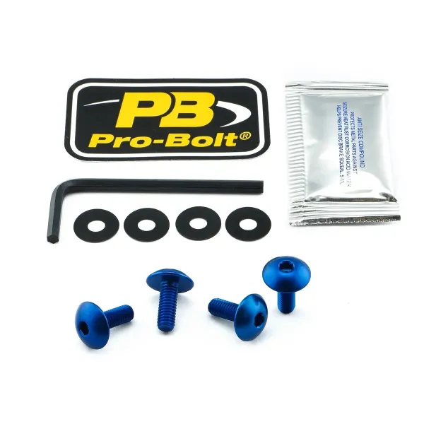 Pro Bolt BOLT KIT LIC PLATE M6X16 BLUE