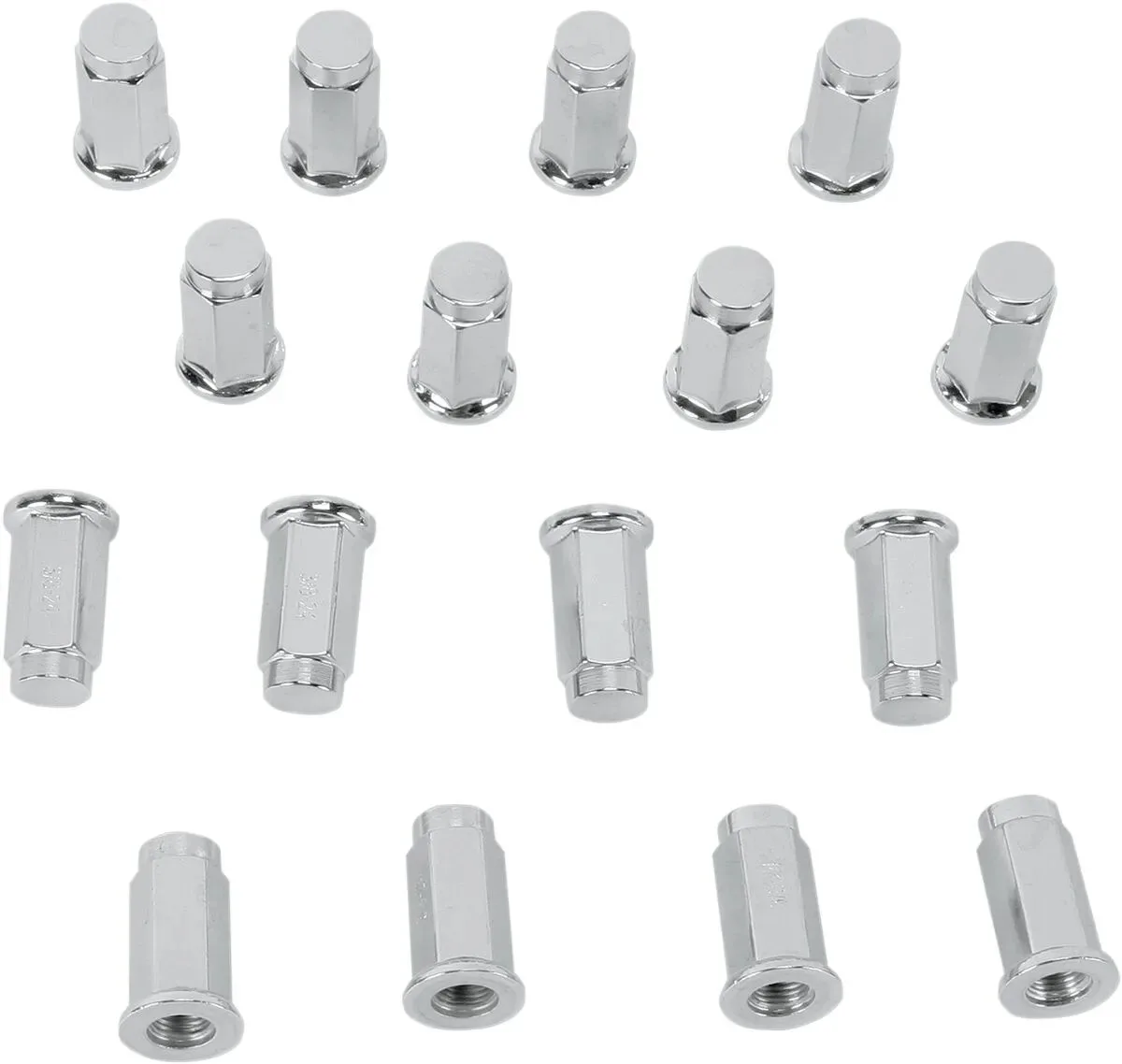 ITP Wheel Kit Accessories – / ”-24 FLAT BASE LUG NUT (BOX OF 16) - Fits all Polaris wheel and kit applications (except 550/570/850/1000 Sportsman and 900 Ranger XP); COLOR: Chrome