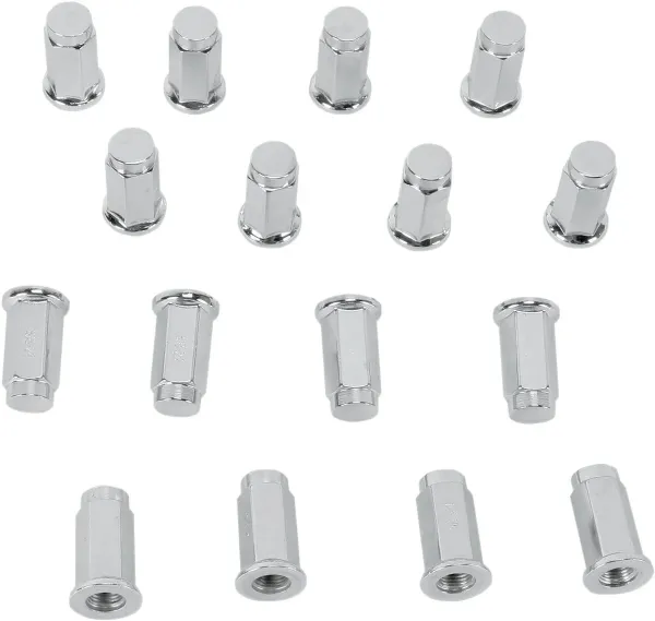 ITP Wheel Kit Accessories – / ”-24 FLAT BASE LUG NUT (BOX OF 16) - Fits all Polaris wheel and kit applications (except 550/570/850/1000 Sportsman and 900 Ranger XP); COLOR: Chrome