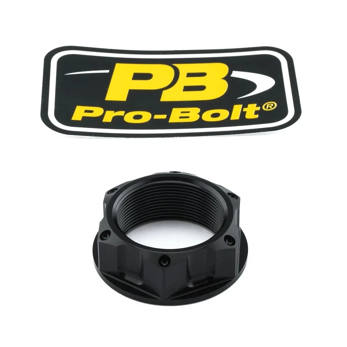Aluminum/Titanium Open Flanged Top Yoke Nuts – Black