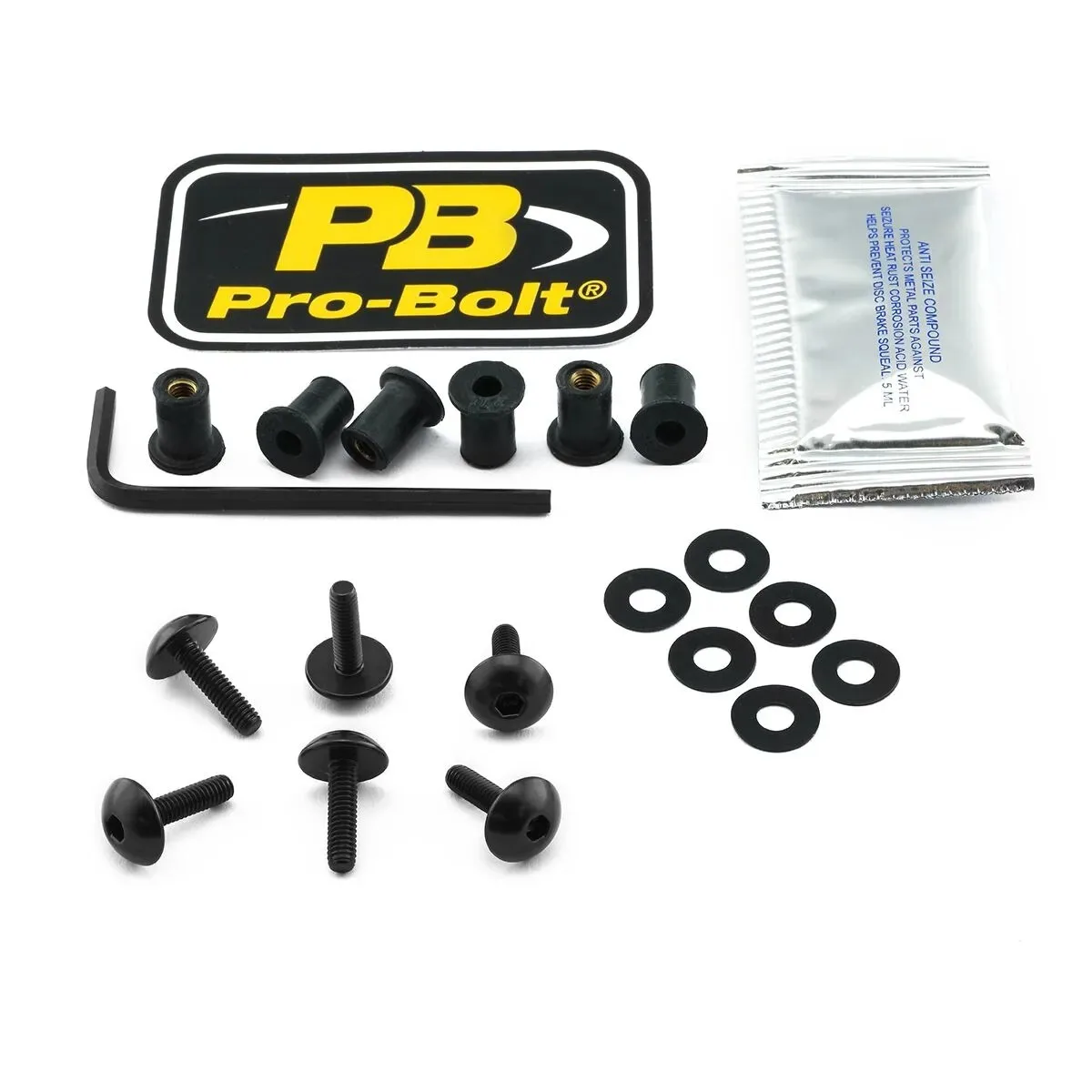 Aluminum Windshield Bolt Kits – Black