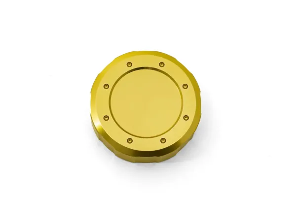 Aluminum Reservoir Round Front/Rear Brake Caps – Rear Brake Reservoir Caps - Gold