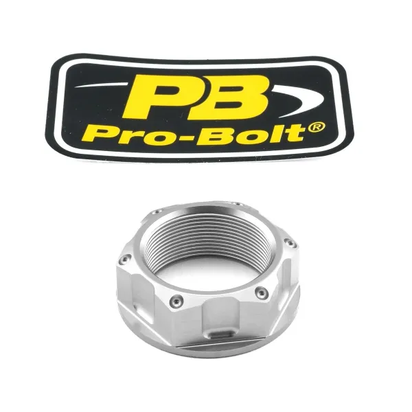 Aluminum/Titanium Open Flanged Top Yoke Nuts – Silver