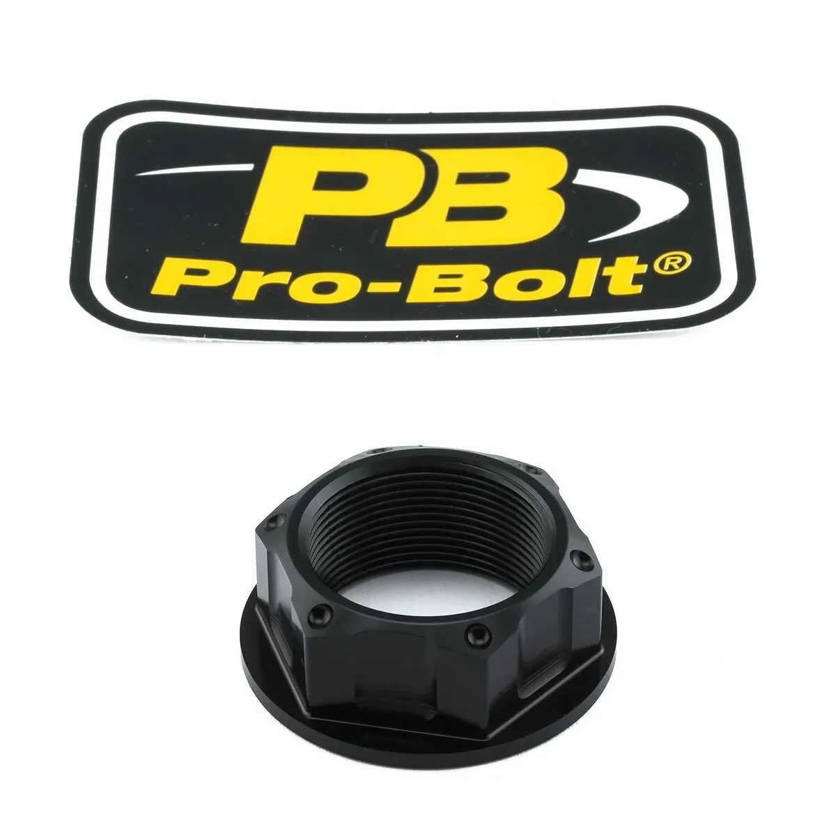 Aluminum/Titanium Open Flanged Top Yoke Nuts – Black