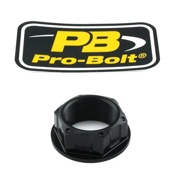 Aluminum/Titanium Open Flanged Top Yoke Nuts – Black
