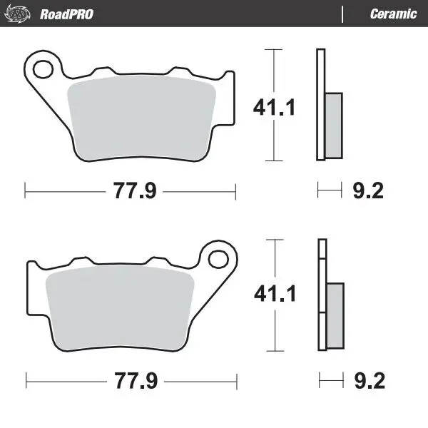 Moto-Master Road Brake Pads – Rear Pad (Ceramic Compound)