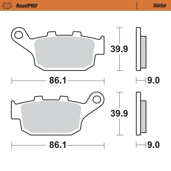 Moto-Master Road Brake Pads – Rear Pad (Sinter Compound)