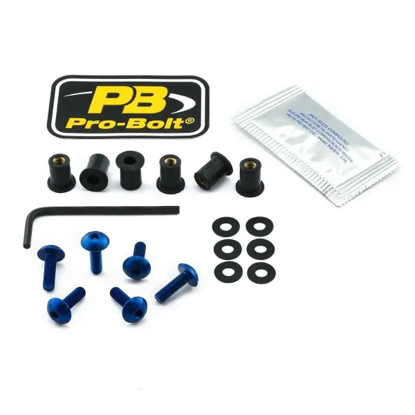 Aluminum Windshield Bolt Kits – Blue