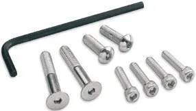 Handguard Mounts – Bolt kit: Includes all bolts required for handguards and 5 mm hex wrench; COLOR: Silver