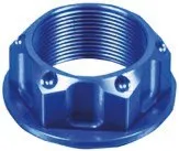 Aluminum/Titanium Open Flanged Top Yoke Nuts – Blue