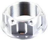 Aluminum/Titanium Open Flanged Top Yoke Nuts – Silver
