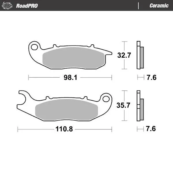 Moto-Master Road Brake Pads – Front Pad (Ceramic Compound)