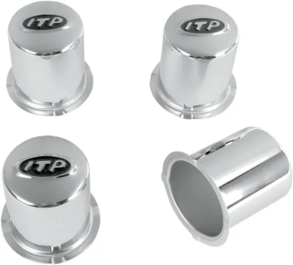 ITP Wheel Kit Accessories – C-SERIES TYPE 6 4/4 CAP (BOX OF 4) - Fits Yamaha Pro Hauler wheel and kit applications; COLOR: Chrome