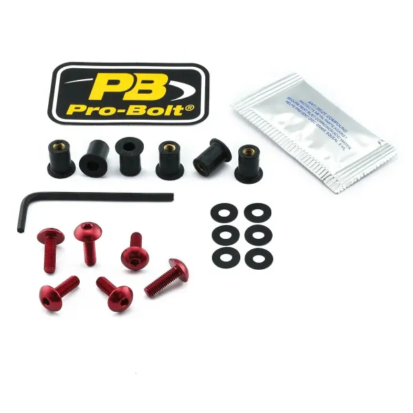 Aluminum Windshield Bolt Kits – Red