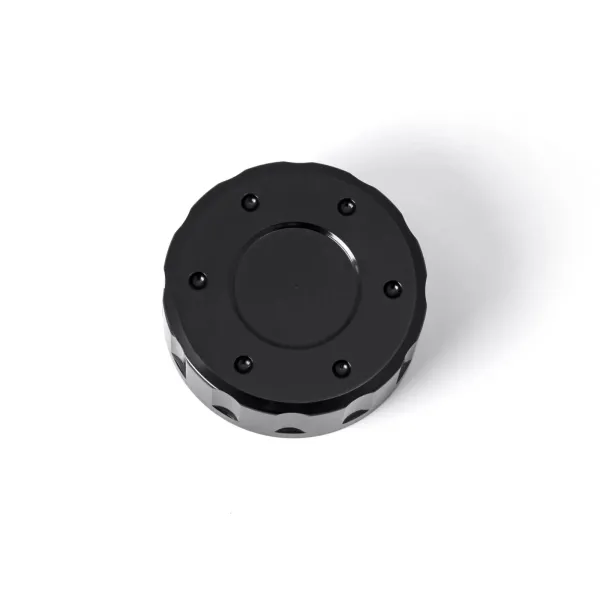 Aluminum Reservoir Round Front/Rear Brake Caps – Rear Brake Reservoir Caps - Black
