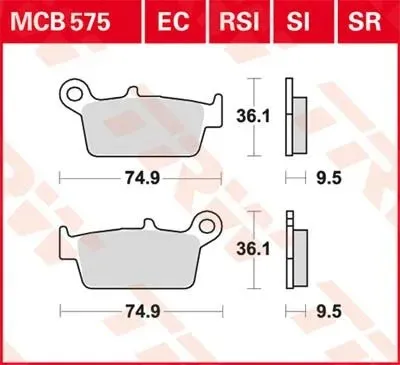 Disc Brake Pads – Alfer - Rmx 250 99-01; Trw Pad/ Shoe Type: MCB669; Trw Pad/ Shoe Type: MCB575
