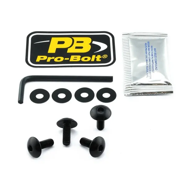 Pro Bolt BOLT KIT LIC PLATE M6X16 BLACK