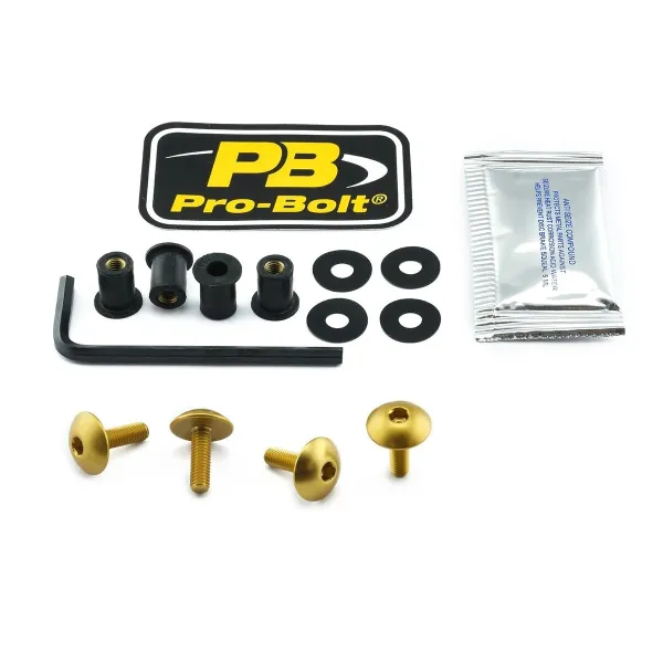 Aluminum Windshield Bolt Kits – Gold