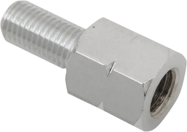 Universal Mirror Adapters and Risers – Adapters - Chrome; Male Thread: 10 mm; Female Thread: 10 mm L/H