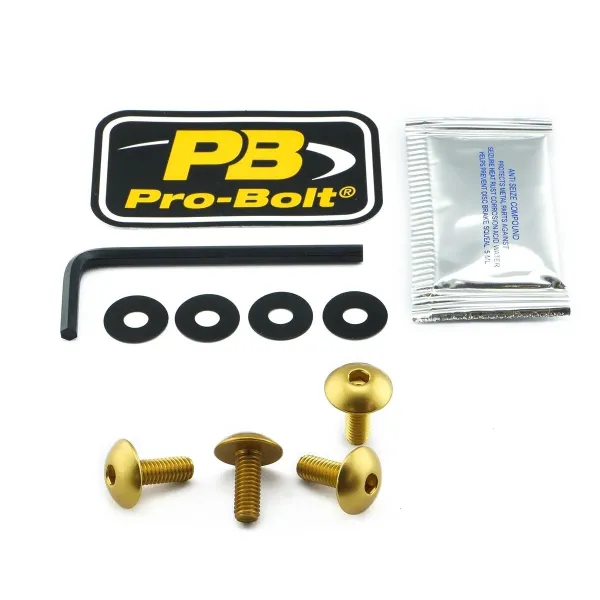 Pro Bolt BOLT KIT LIC PLATE M6X16 GOLD