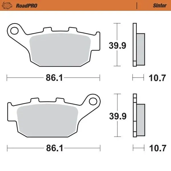Moto-Master Road Brake Pads – Rear Pad (Sinter Compound)