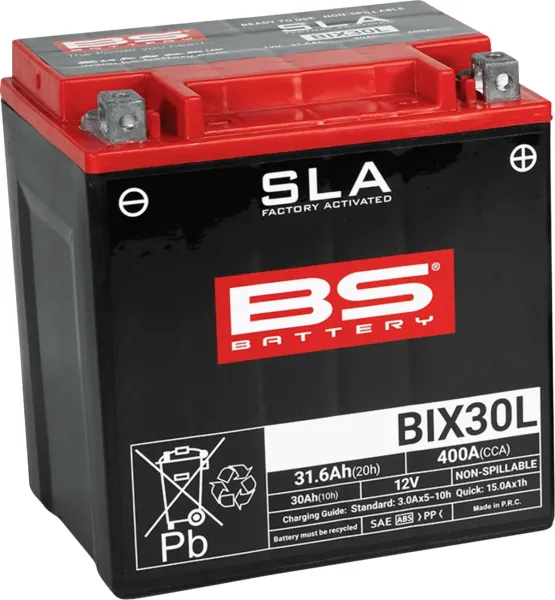Sla Factory-Activated Agm Maintenance-Free Batteries – YIX30L; Capacity AH (10-HR): 30; Capacity AH (20-HR): 31,6; Cca (-18 °C): 400; Length (MM): 165; Width (MM): 125; Height (MM): 175; Approx. Weight (KG.): 9,81; Terminal Configuration: - +