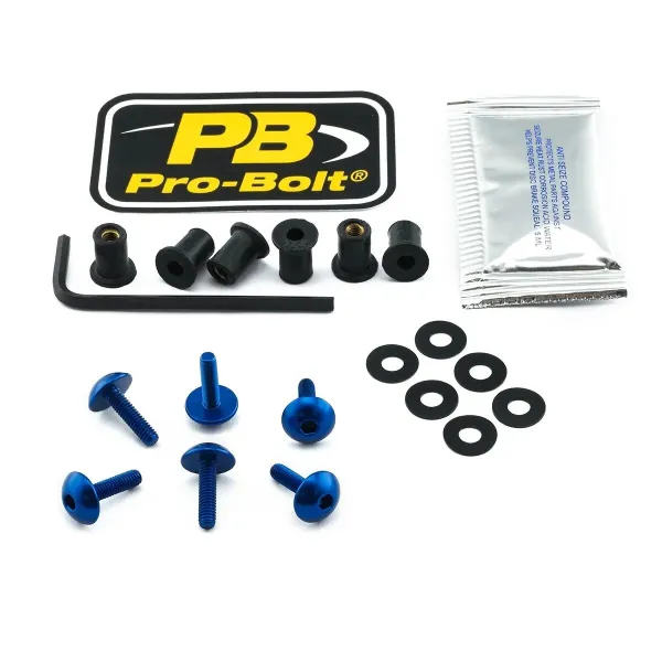 Aluminum Windshield Bolt Kits – Blue