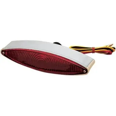 Taillights – TAILLIGHTS - Narrow Cat Eye w/ red lens; 16 cm W x 32 mm H x 44 mm D (6 / ” x 1 / ” x 1 / ”)