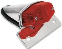 Lucas-Style Taillights – Taillight w/ chrome bracket, red lens (small custom style)