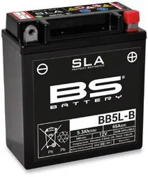 Sla Factory-Activated Agm Maintenance-Free Batteries – YB5L-B; Capacity AH (10-HR): 5; Capacity AH (20-HR): 5,3; Cca (-18 °C): 65; Length (MM): 120; Width (MM): 60; Height (MM): 130; Approx. Weight (KG): 2,00; Terminal Configuration: - +